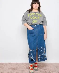 Joanne Hynes 'Tiger Lady' Embellished Denim Skirt