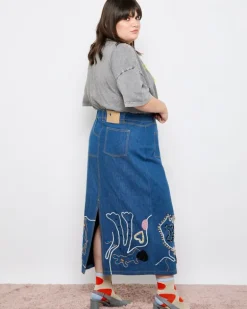 Joanne Hynes 'Tiger Lady' Embellished Denim Skirt