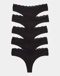 Lace Top Thongs - Pack Of 5