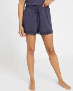 Lace Trim Viscose Pyjama Shorts