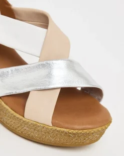 Leather Multi Strap Wedge Sandal