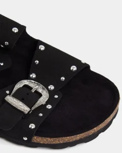 Leather Stud Footbed Sandals
