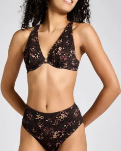 Leopard Print Ribbed Bikini Briefs