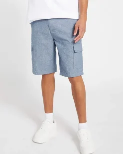 Linen Blend Cargo Shorts