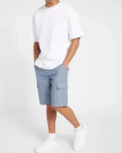 Linen Blend Cargo Shorts