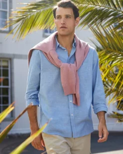 Long Sleeve Linen Blend Shirt
