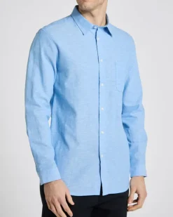 Long Sleeve Linen Blend Shirt