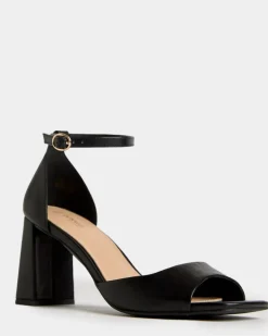 Mid-Heel Closed Back Patent Sandals