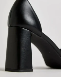 Mid-Heel Closed Back Patent Sandals