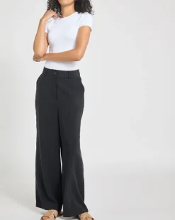 Modal High Waisted Wide Leg Trousers