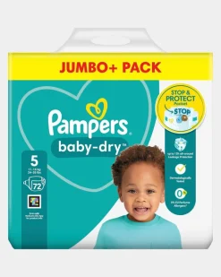 Pampers Baby Dry Jumbo Plus Size: 5 - 72 Nappies