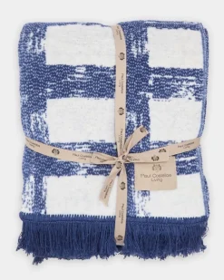 Paul Costelloe Living Blue Check Throw