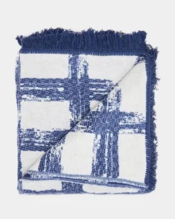 Paul Costelloe Living Blue Check Throw