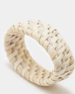 Paul Costelloe Living Rattan Napkin Rings - Pack Of 4