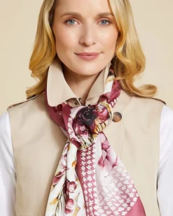 Paul Costelloe Living Studio Floral Dogtooth Silk Scarf
