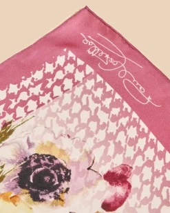 Paul Costelloe Living Studio Floral Dogtooth Silk Scarf