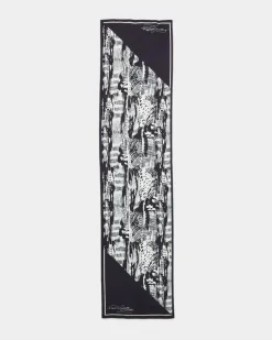 Paul Costelloe Living Studio Black Animal Silk Scarf