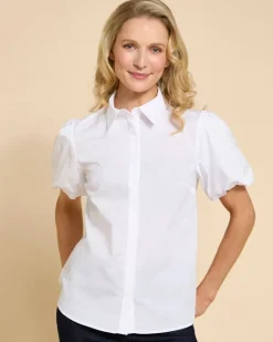 Paul Costelloe Living Studio White Puff Sleeve Shirt