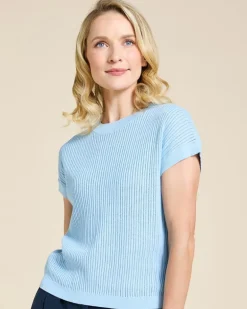 Paul Costelloe Living Studio Light Blue Parga Short Sleeve Knit
