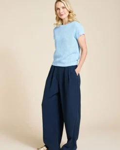 Paul Costelloe Living Studio Light Blue Parga Short Sleeve Knit