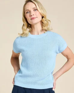 Paul Costelloe Living Studio Light Blue Parga Short Sleeve Knit