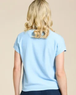 Paul Costelloe Living Studio Light Blue Parga Short Sleeve Knit