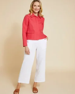 Paul Costelloe Living Studio Red Linen Crop Jacket