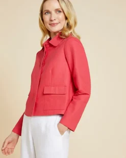 Paul Costelloe Living Studio Red Linen Crop Jacket