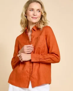 Paul Costelloe Living Studio Rust Linen Shirt
