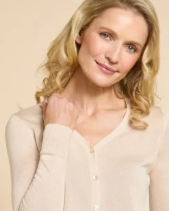 Paul Costelloe Living Studio Stone Linen Blend Cardigan