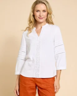 Paul Costelloe Living Studio White Embroidery Shirt