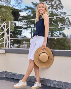 Paul Costelloe Living Studio White Linen Shorts
