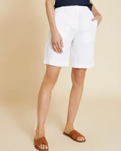 Paul Costelloe Living Studio White Linen Shorts