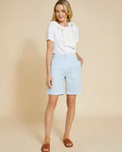 Paul Costelloe Living Studio Blue 100% Linen Shorts