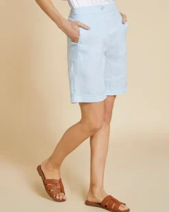 Paul Costelloe Living Studio Blue 100% Linen Shorts