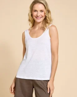 Paul Costelloe Living Studio White Linen Vest Top