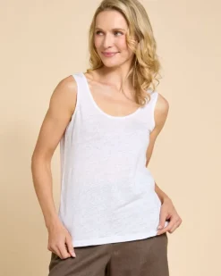 Paul Costelloe Living Studio White Linen Vest Top
