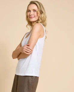 Paul Costelloe Living Studio White Linen Vest Top