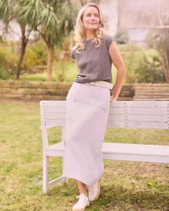 Paul Costelloe Living Studio Stone Linen Skirt