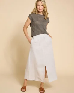 Paul Costelloe Living Studio Stone Linen Skirt