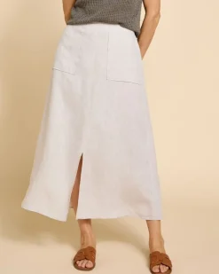 Paul Costelloe Living Studio Stone Linen Skirt