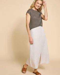 Paul Costelloe Living Studio Stone Linen Skirt
