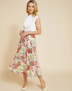 Paul Costelloe Living Studio Floral Pleat Skirt