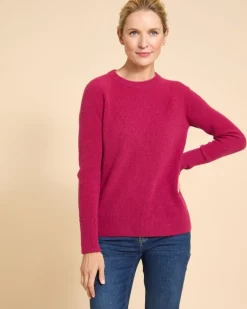 Paul Costelloe Living Studio Berry 100% Cashmere Ribbed Cuff Jumper