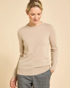 Paul Costelloe Living Studio Tan 100% Cashmere Crew Neck Jumper