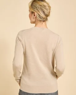 Paul Costelloe Living Studio Tan 100% Cashmere Crew Neck Jumper