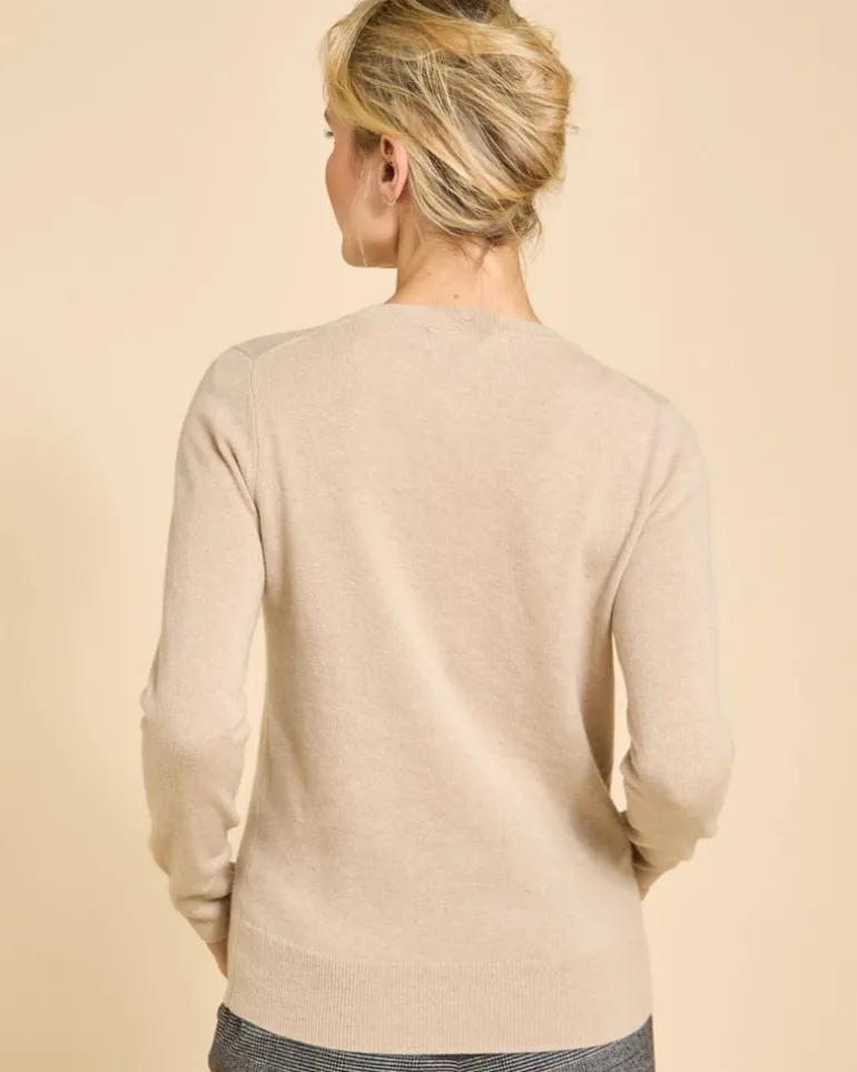 Paul Costelloe Living Studio Tan 100% Cashmere Crew Neck Jumper