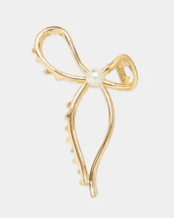 Pearl Bow Claw Clip