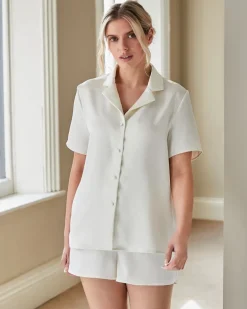 Pearl Satin Revere Short Pyjama Set
