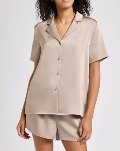 Pearl Satin Revere Short Pyjama Set